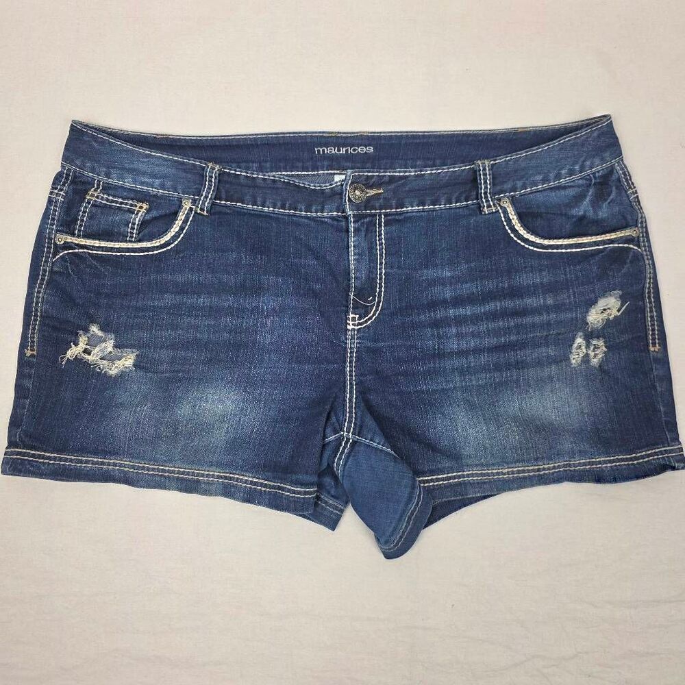 Maurices Distressed Denim Shorts Womens Size 24W